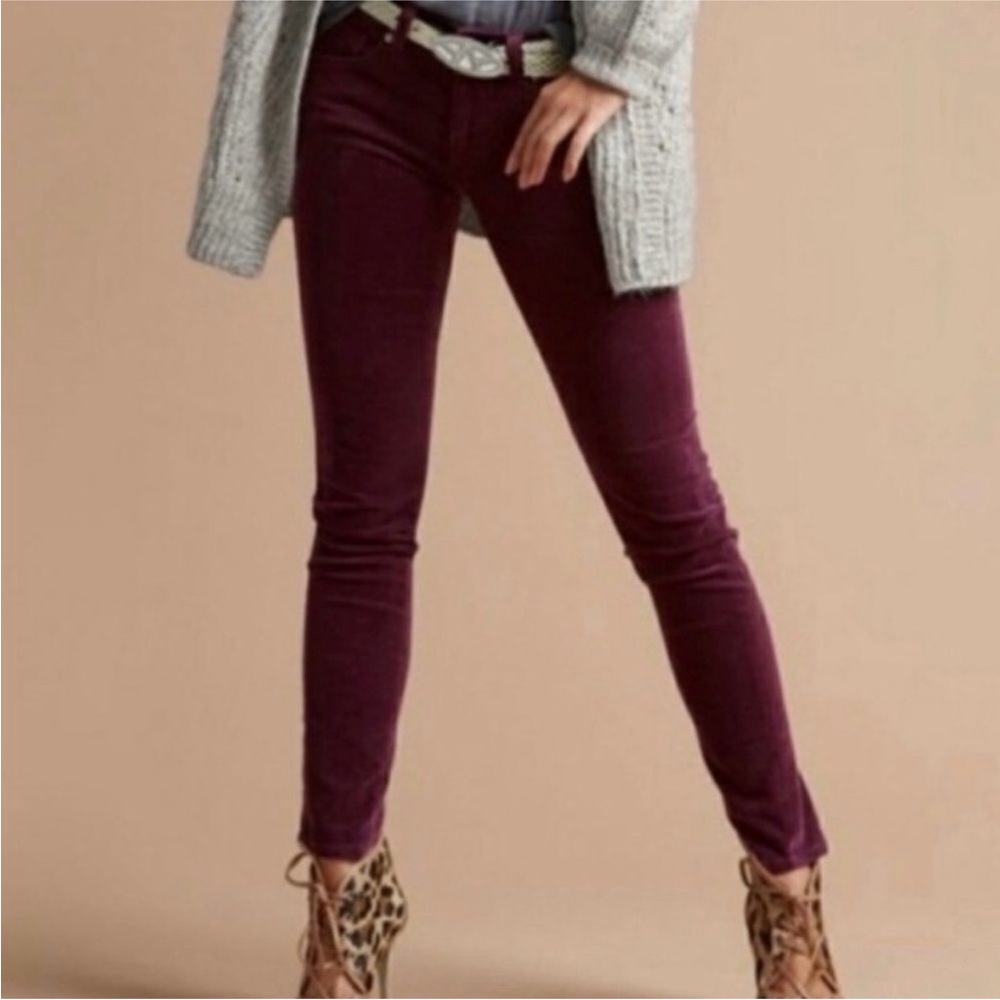 CAbi Deep Burgundy Skinny Jeans